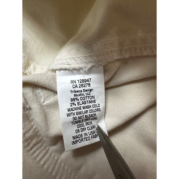 Nili Lotan Cropped Military Jogger Pants Sz 4 FLAW READ Ivory Bone Stretch $345 - Picture 10 of 13